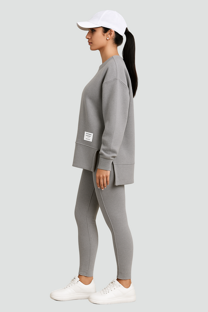 REVISION - Zestaw damski z oversize bluzą i dopasowanymi spodniami z rozcięciem