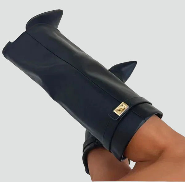 Eleganckie kozaki damskie do kolana na obcasie