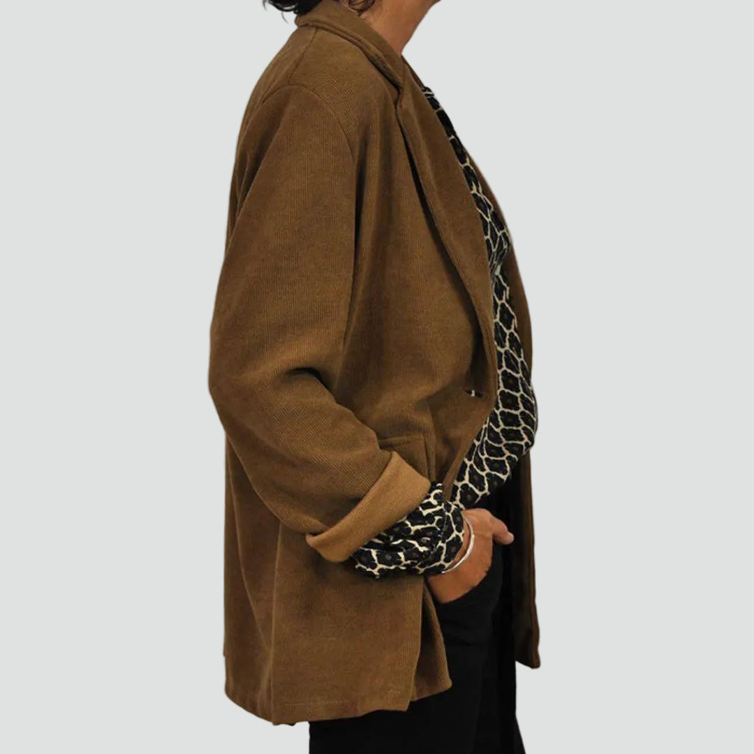 Lekka damska bluzka z dekoltem V i długim rękawem