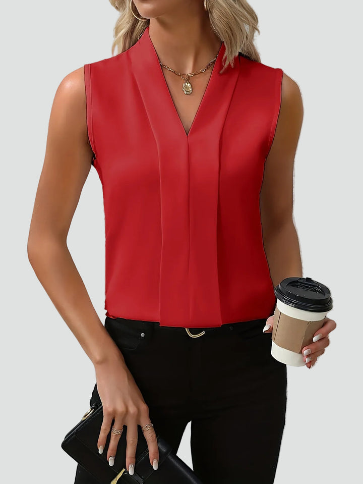 Elegant sleeveless women's top with V-neck