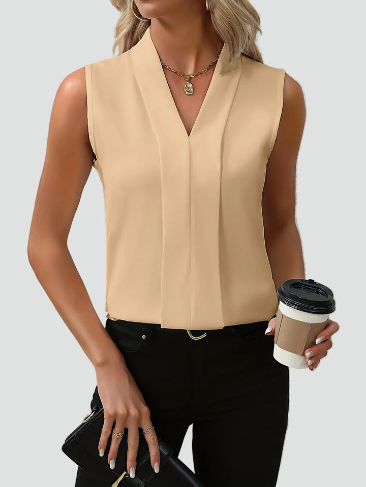Elegant sleeveless women's top with V-neck