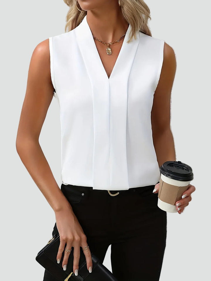 Elegant sleeveless women's top with V-neck