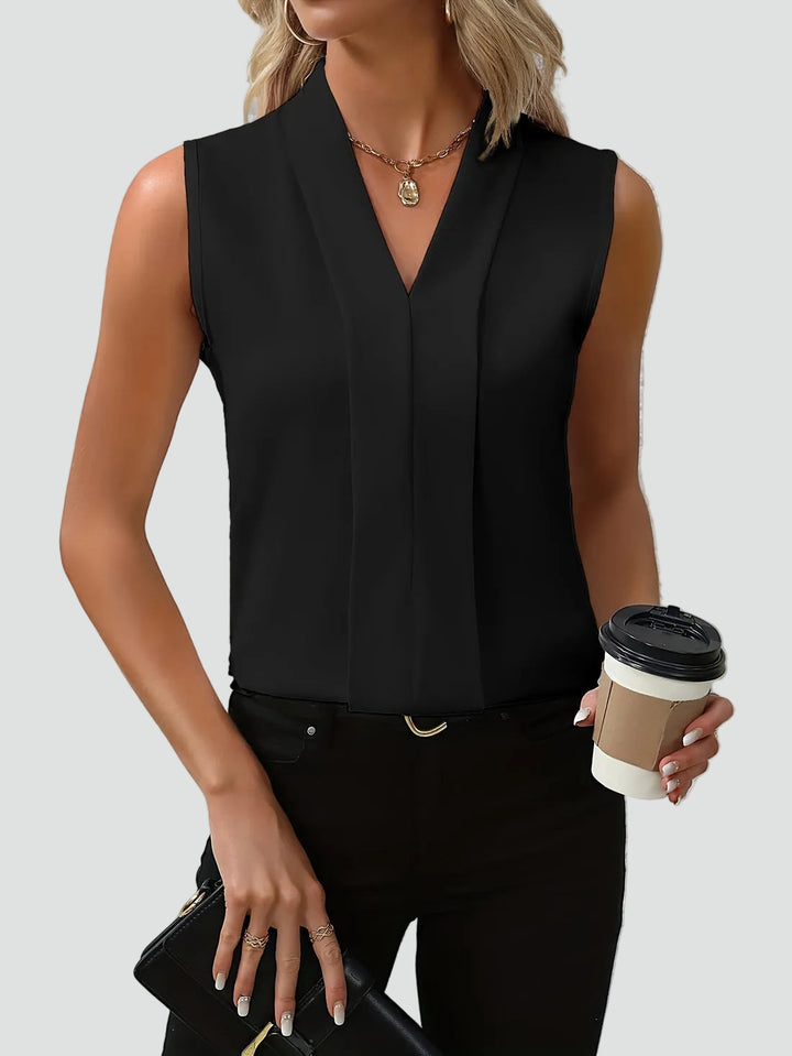 Elegant sleeveless women's top with V-neck