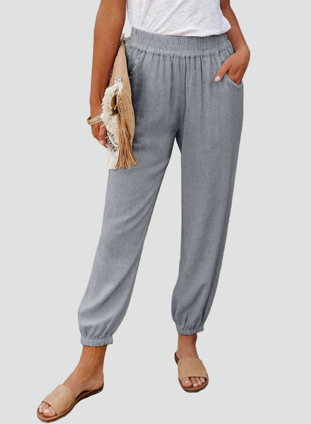 Jogger pants with elastic waistband and comfortable fit