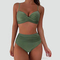 Women's bikini with high waist and ruched top