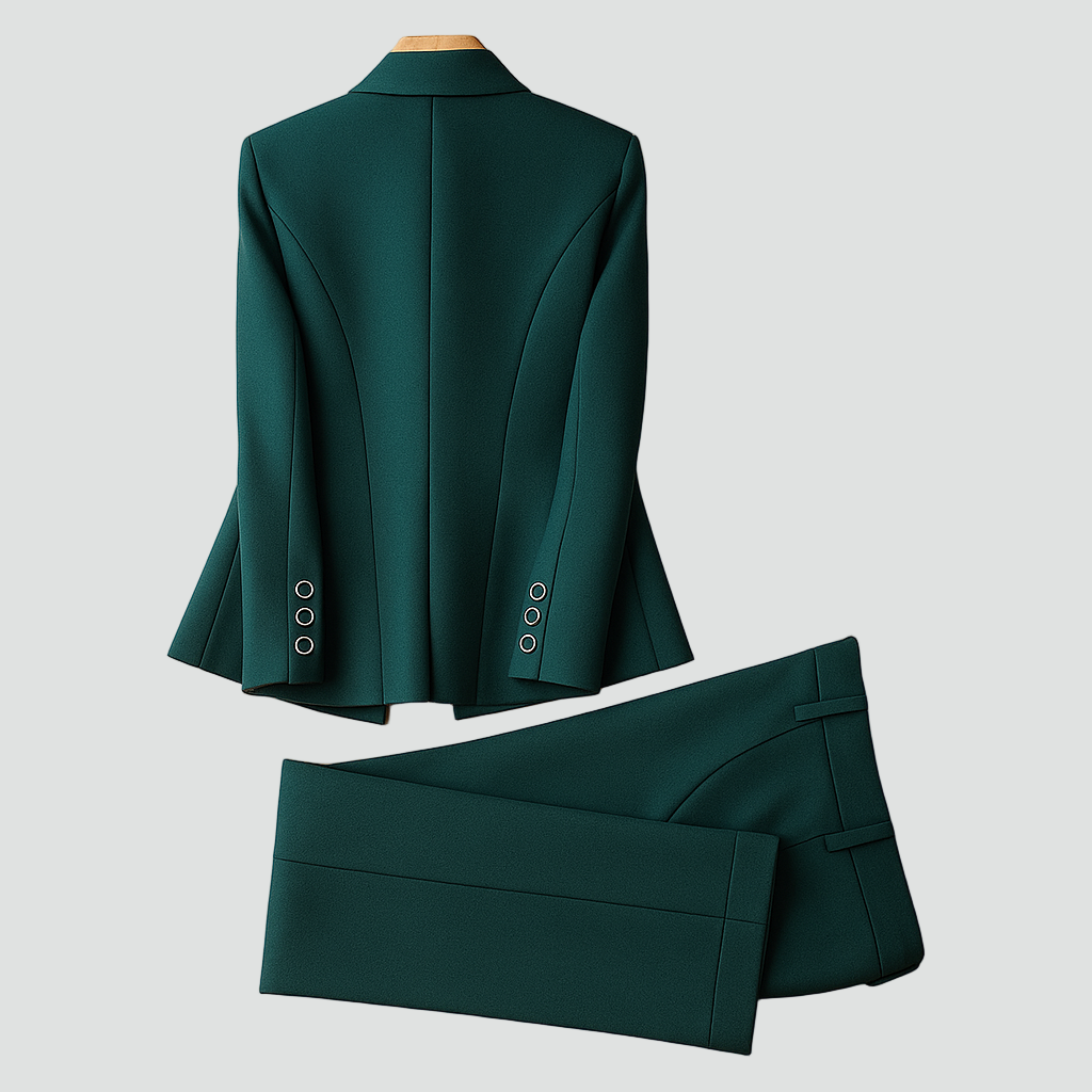 Elegancki biznesowy garnitur damski z marynarką i spodniami