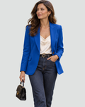 Classic Tailored Women's Blazer with Collar and Button, Elegant