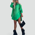 Women's oversized blouse with long sleeves in a casual style