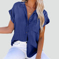 Blouse en denim à manches courtes pour femmes, style Lotte