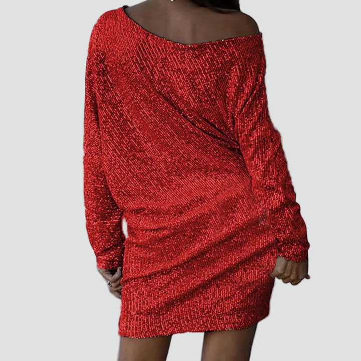 Brokatowa sukienka imprezowa mini damska