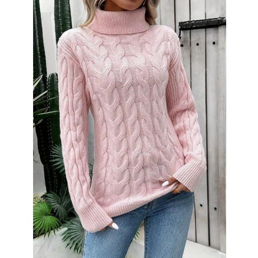 Chunky Knit Turtleneck Jumper for Women - View 7