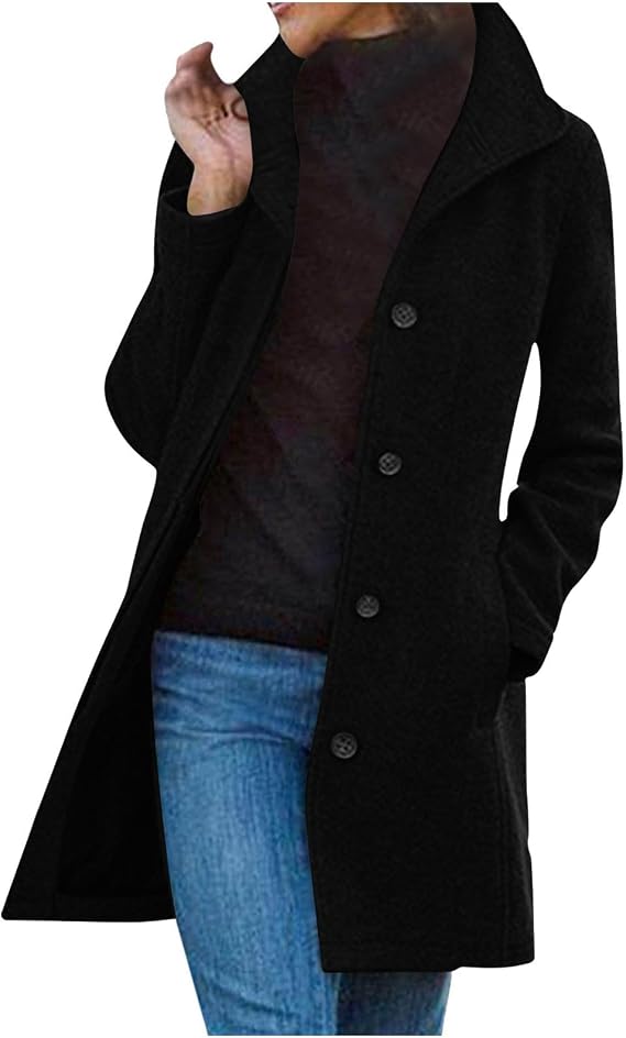 Elegante damesjas met opstaande kraag voor herfst en winter