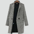 Long manteau femme à motif pied-de-poule