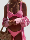 Women's Bikini with Knitted Fabric and Sleeveless Design