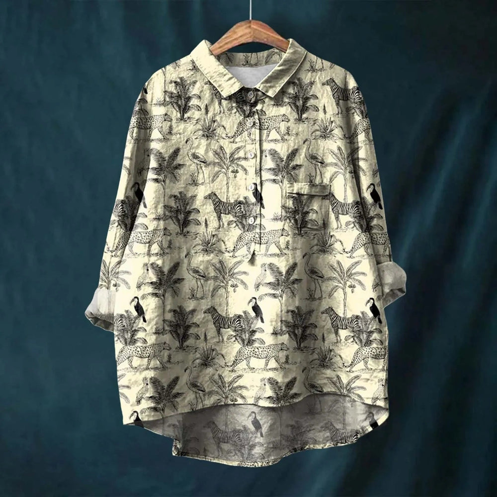Aswyn | Women's Floral Print Long Sleeve Blouse - Image 2