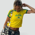 Women's T-shirt with Brazilian Motif and Short Sleeves