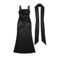 Robe de cérémonie pour femme à décolleté carré et fronces