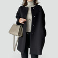 Women's Oversize Cotton Coat with Metal Buttons