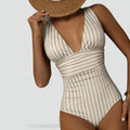 Maillot de bain femme à décolleté en V et bretelles