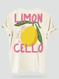 Damski T-shirt z Cytrynowym Nadrukiem i Tekstem