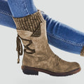Bottines pour femme à lacets avec doublure chaude, idéales pour les journées fraîches