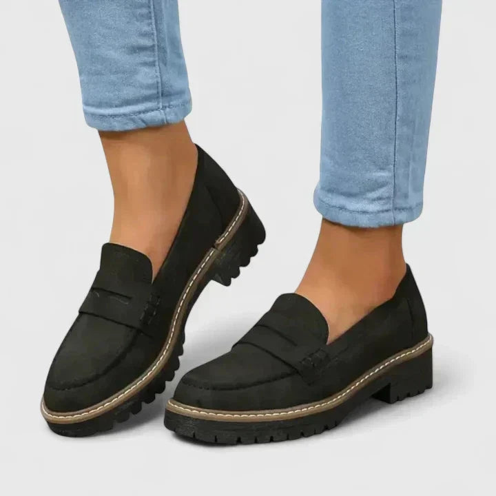 Geraldine | Lug Sole Penny Loafers for Women