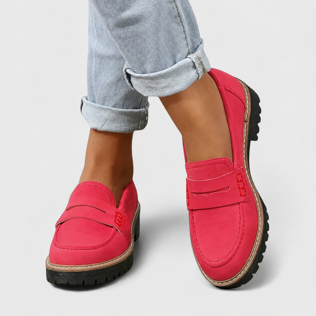 Geraldine | Lug Sole Penny Loafers for Women