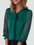 Damesblouse met ruches en chiffonmouwen voor dagelijks gebruik