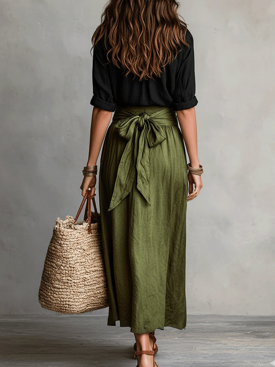 Anastasia | Button-Up A-Line Midi Skirt Set for Women