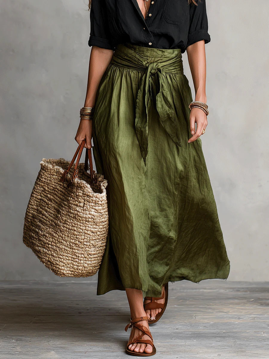 Anastasia | Button-Up A-Line Midi Skirt Set for Women