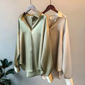 Women's satin dress shirt with long sleeves for the office