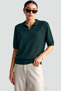Elegant Women's Polo Shirt with Short Sleeves