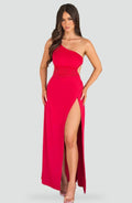 Robe élégante pour femme avec fente, idéale pour toutes les occasions.