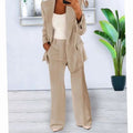 Elegant women's set with a blazer and wide-leg trousers