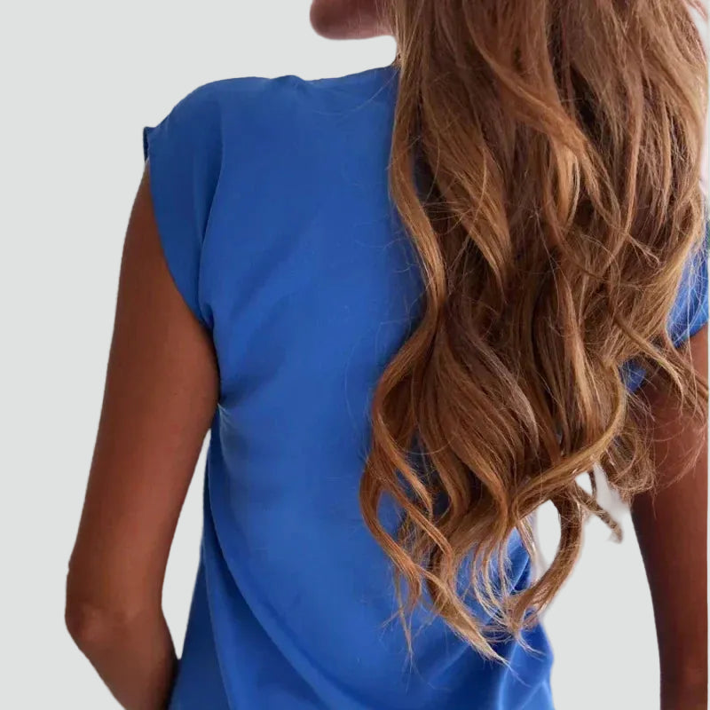 Women's Elegant Blouse V-Neck Short Sleeve Casual Formal