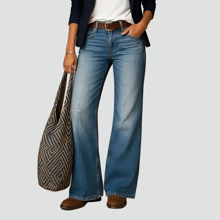 Jeans classiques pour femmes à coupe droite avec grand confort