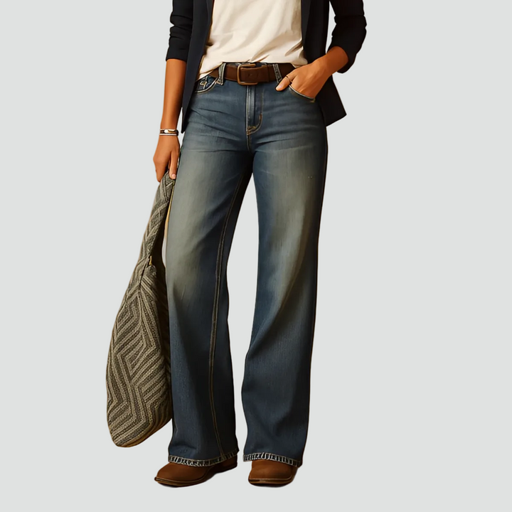 Jeans classiques pour femmes à coupe droite avec grand confort