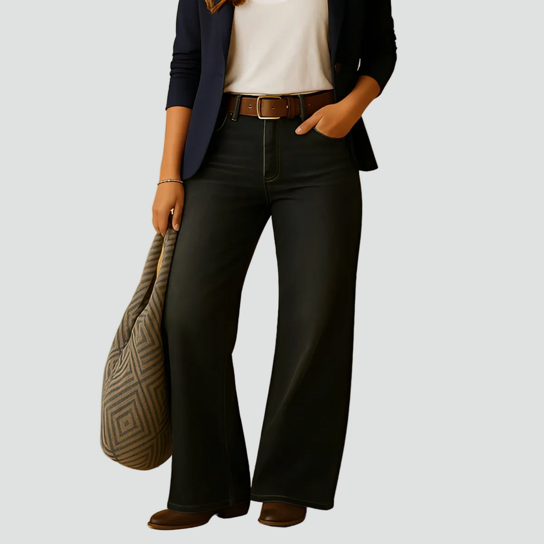 Jeans classiques pour femmes à coupe droite avec grand confort