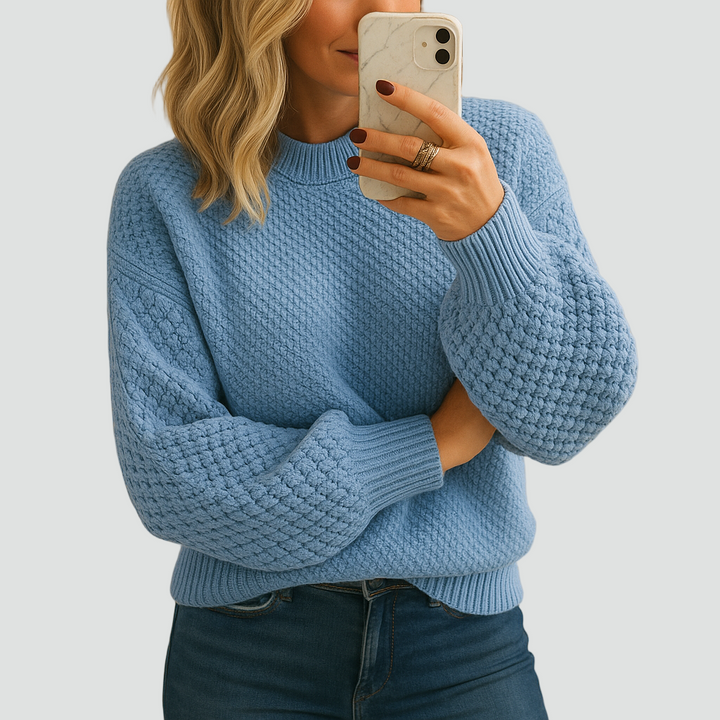 Ciepły zimowy dzianinowy sweter dla kobiet z grubym splotem