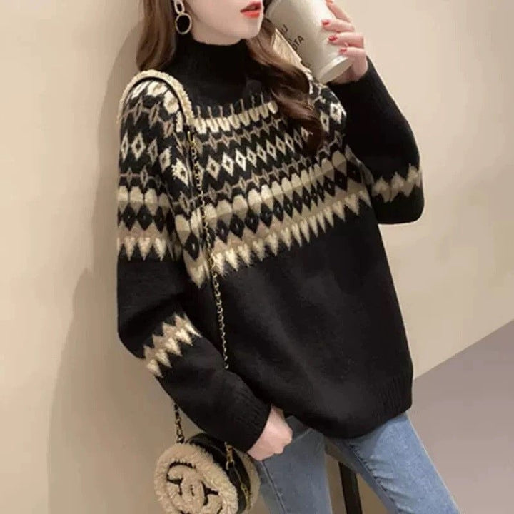 Fair Isle Turtleneck Sweater for Women - View 2