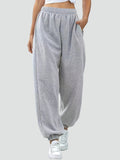 Pantalon de survêtement ample pour femme à taille haute
