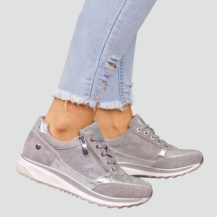 Women's orthopedic sneakers with zipper and cushioning