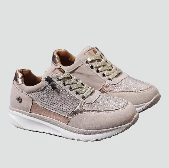 Women's orthopedic sneakers with zipper and cushioning