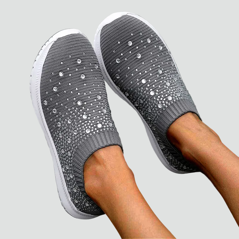 Damskie wsuwane sneakersy ortopedyczne z brokatem i amortyzacją