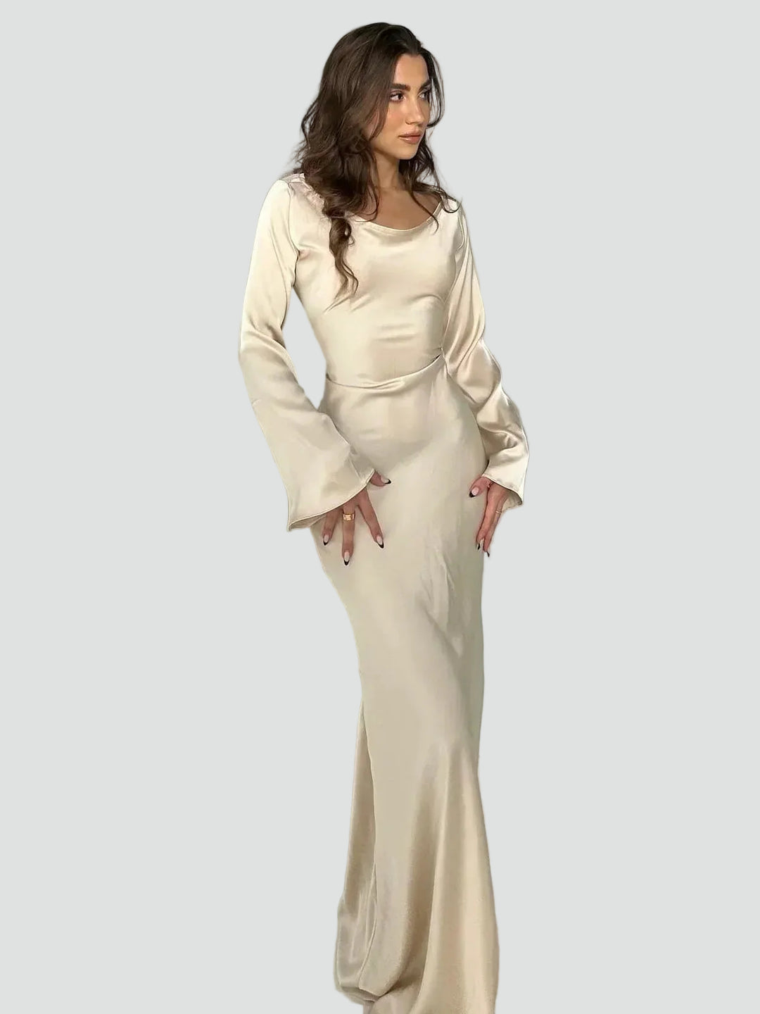 Women's Satin Maxi Dress Silk Evening Party Cocktail