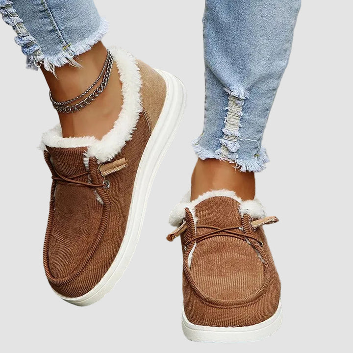 Ocieplane zimowe mokasyny damskie z futerkiem