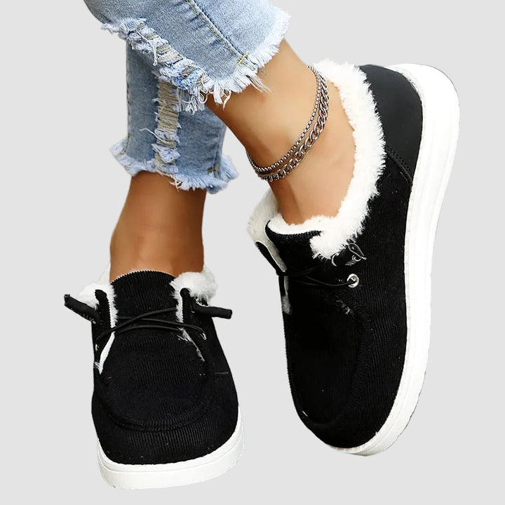 Ocieplane zimowe mokasyny damskie z futerkiem