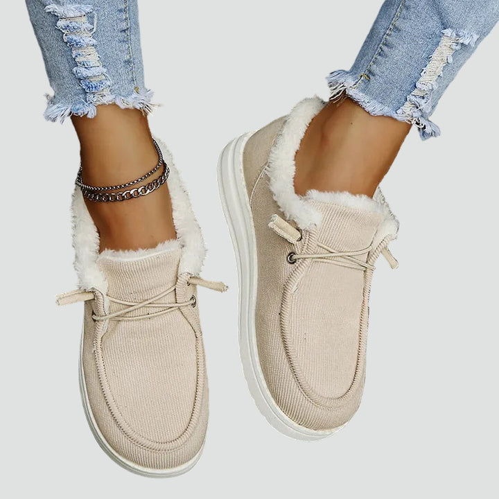 Ocieplane zimowe mokasyny damskie z futerkiem