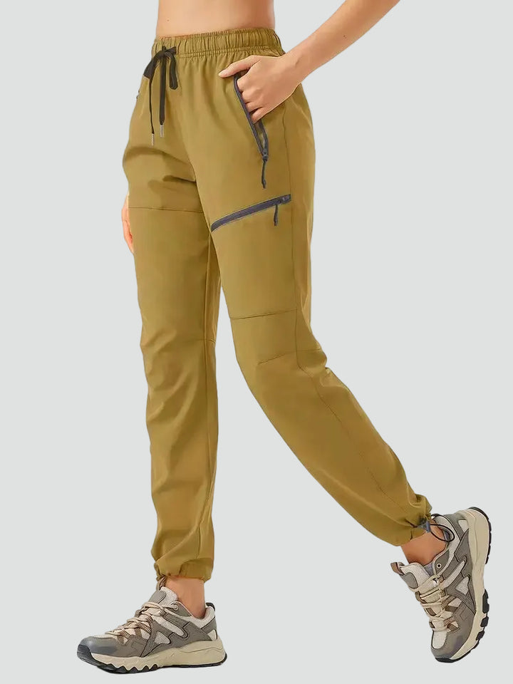 Outdoorowe spodnie trekkingowe damskie z kieszeniami na zamek