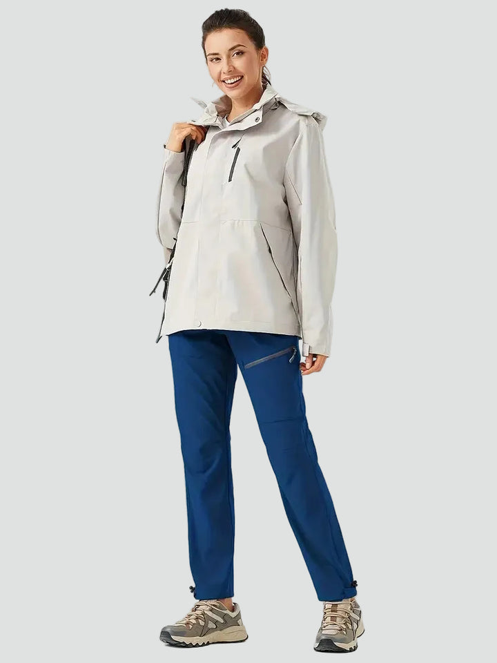 Damskie sportowe spodnie trekkingowe z kieszeniami na zamek